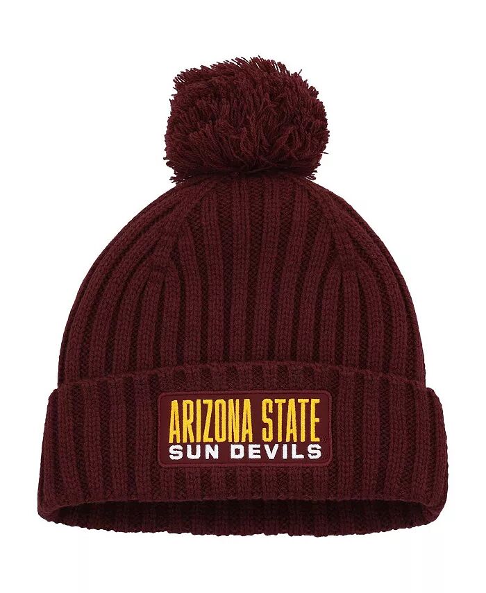 

Мужская темно-бордовая шапка Arizona State Sun Devils Modern Ribbed Cuff Knit с помпоном adidas