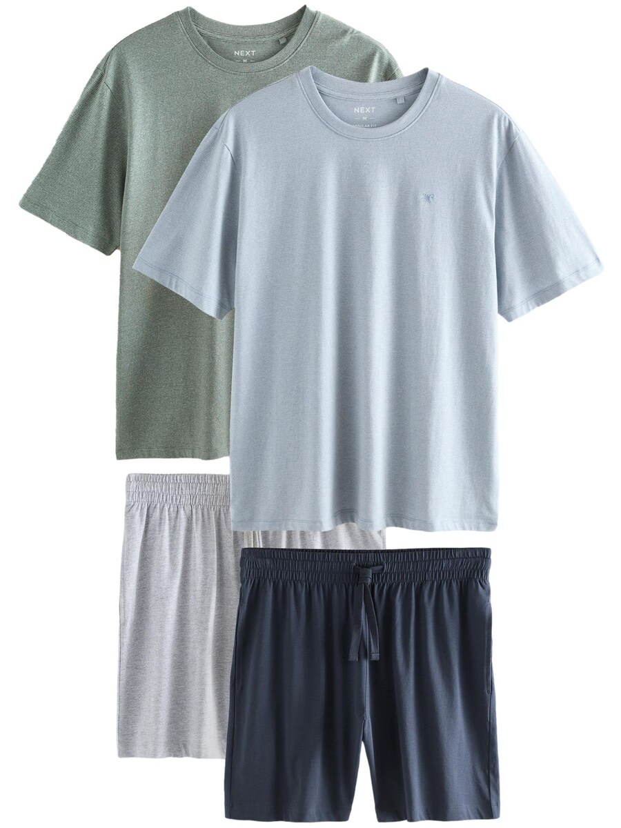

Короткая пижама Next, цвет Navy/Dusty blue/Grey/Green
