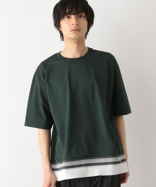 

Футболка с коротким рукавом, гладкая, из комфортной ткани DRY/Switching GLOBAL WORK, зеленый