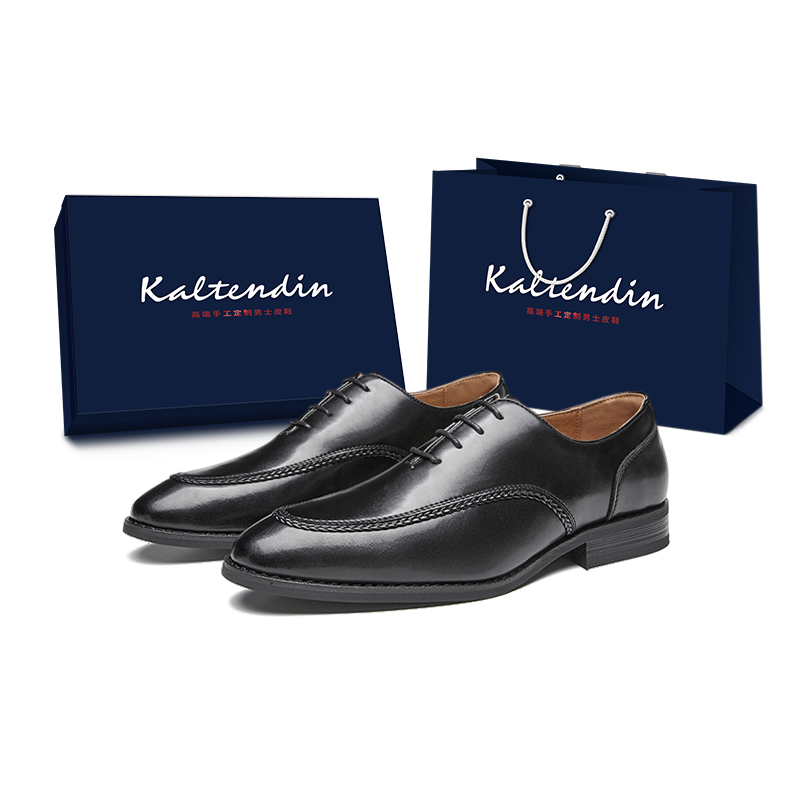 

Мужские элегантные туфли Commute Vintage из коровьей кожи в минималистичном стиле Kaltendin, Black