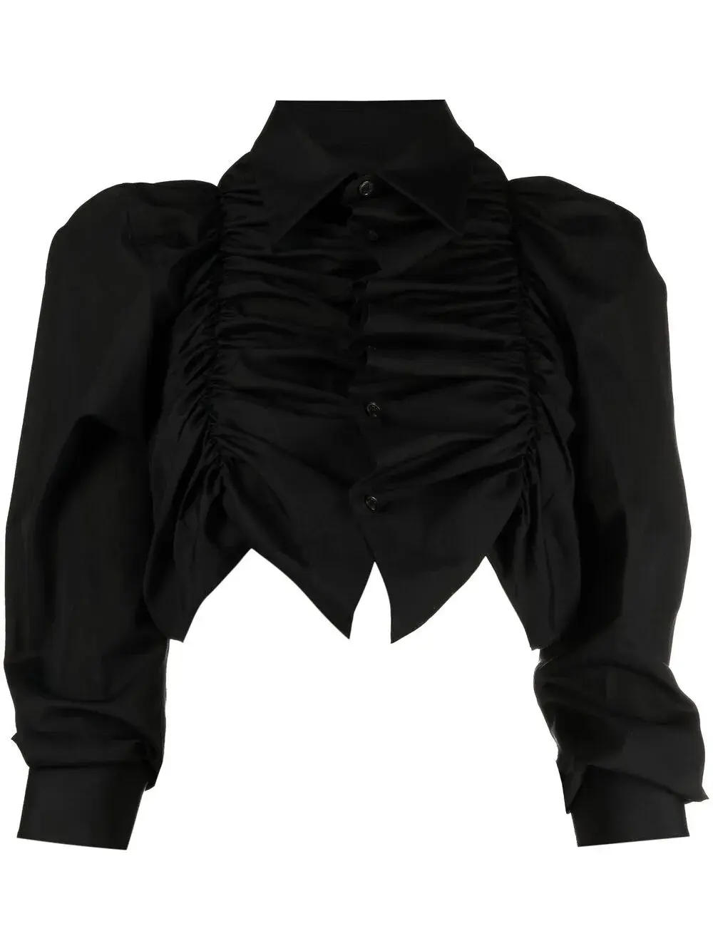 

Укороченная рубашка со сборками Comme Des Garcons, черный