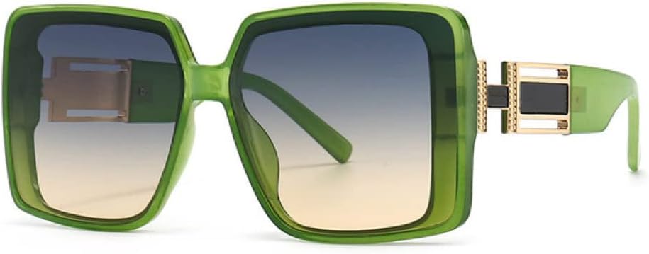 

MUTYNE Роскошные солнцезащитные очки для женщин и мужчин, модные винтажные, в большой квадратной оправе, для путешествий и вождения, с защитой от УФ-излучения UV400, Green Blue Tea