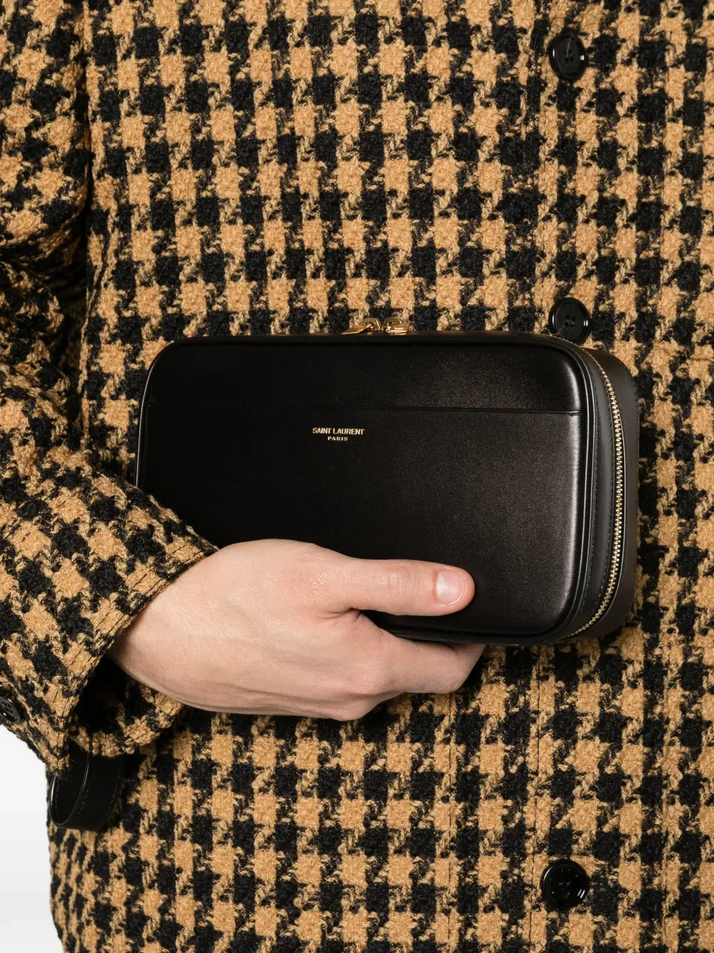 Косметичка на молнии с запястьем Saint Laurent, черный — фото 2