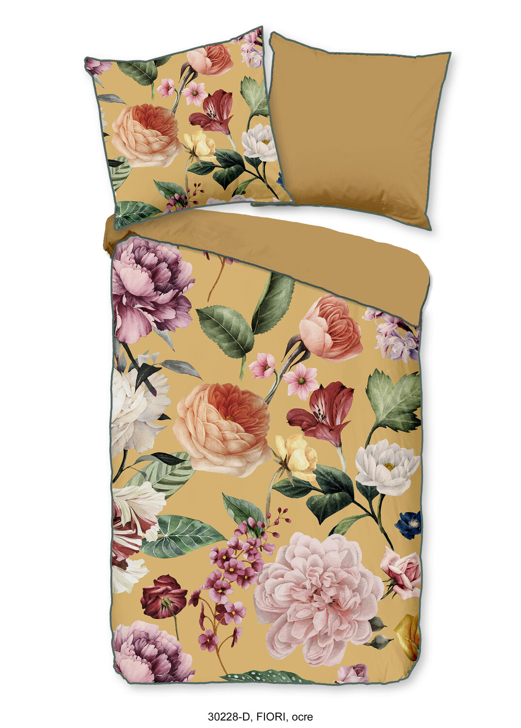 

Двустороннее Постельное белье fiori satin, желтый/золотой