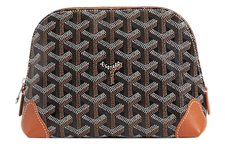 

Вендомский холщовый с кожаными вставками дорожный мешочек для хранения косметичка малого размера женская коричневая GOYARD