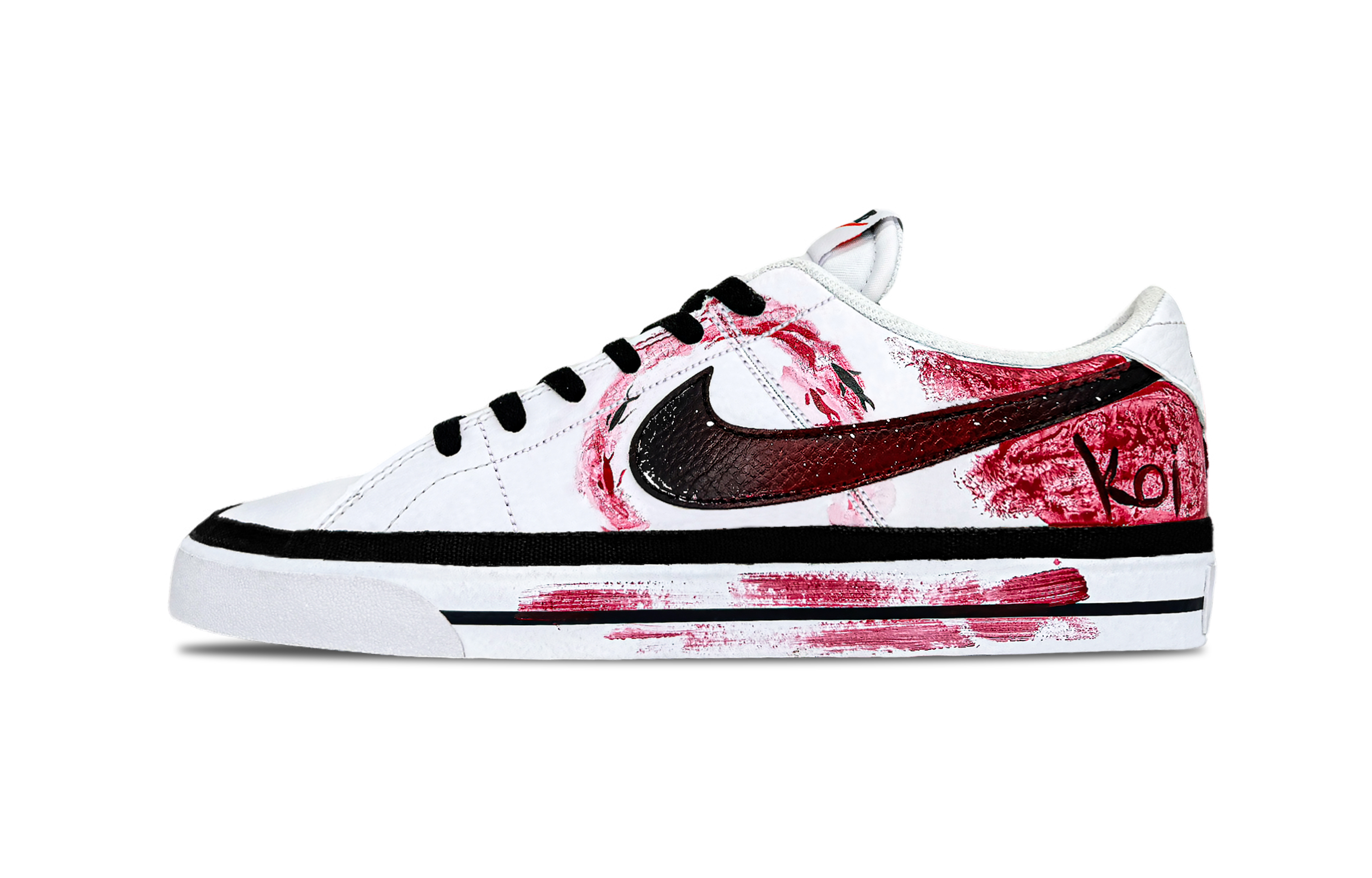 

Nike Кроссовки Court Legacy Carp Fish Jumping, износостойкие и легкие, низкие, мужские, для скейтбординга, красные, белые, черные