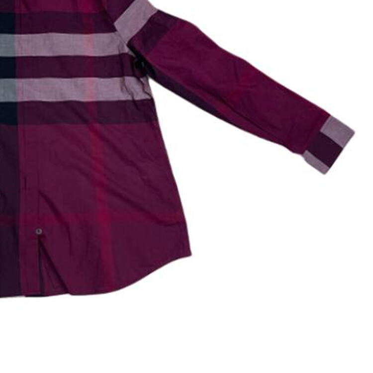 Рубашка мужская Burberry фуксия — фото 3