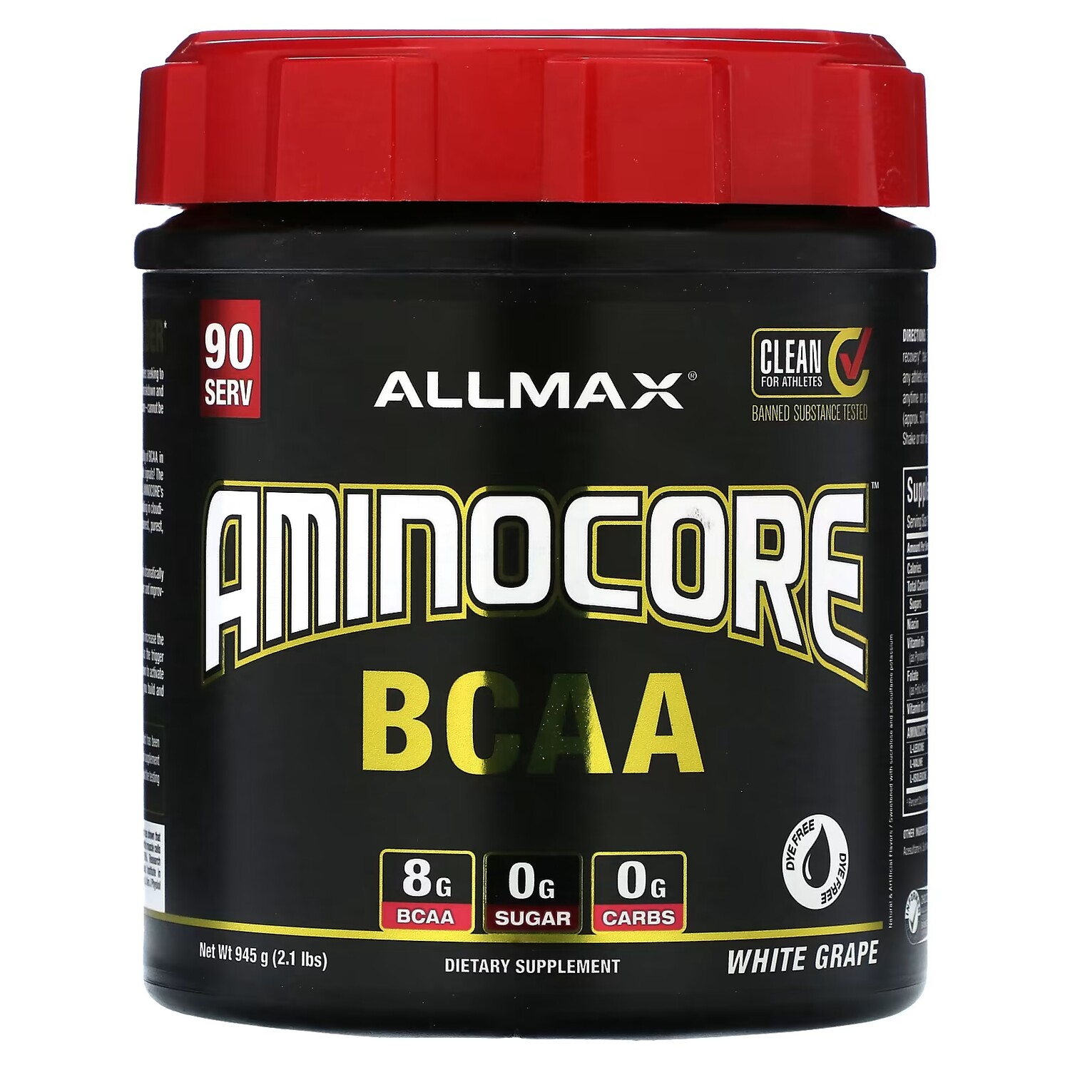 

Добавка ALLMAX AMINOCORE BCAA, белый виноград