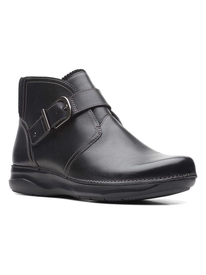 Ботинки женские Clarks Leder Appley низкие с пряжкой, черный — фото 2