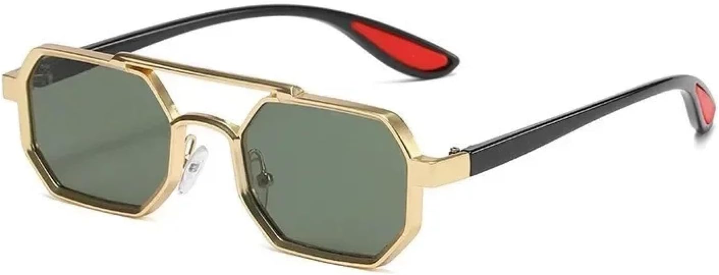 

Солнцезащитные очки с защитой от УФ-излучения UV400 | Металлический панк, разноцветные линзы | для женщин и мужчин, для занятий спортом на открытом воздухе и вождения DSVIGF, Gold Green