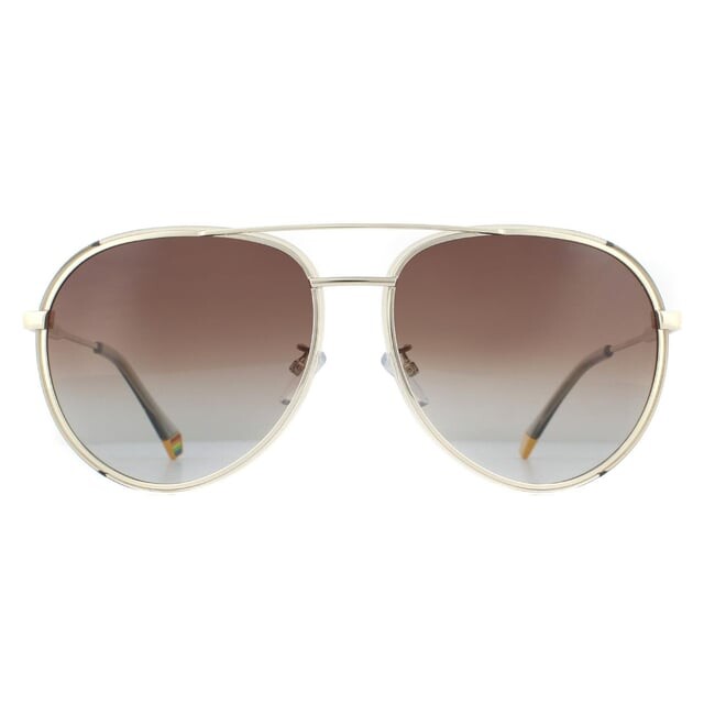 

Мужские поляризационные солнцезащитные очки Aviator золотисто-коричневого цвета с градиентом Polaroid, бежевый