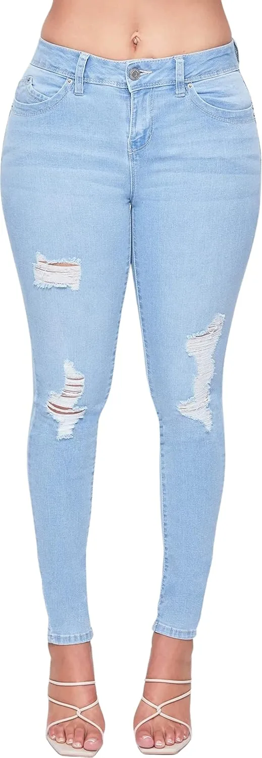 

YMI Womens Wannabettabutt Mid-Rise Skinny Jean из переработанных волокон