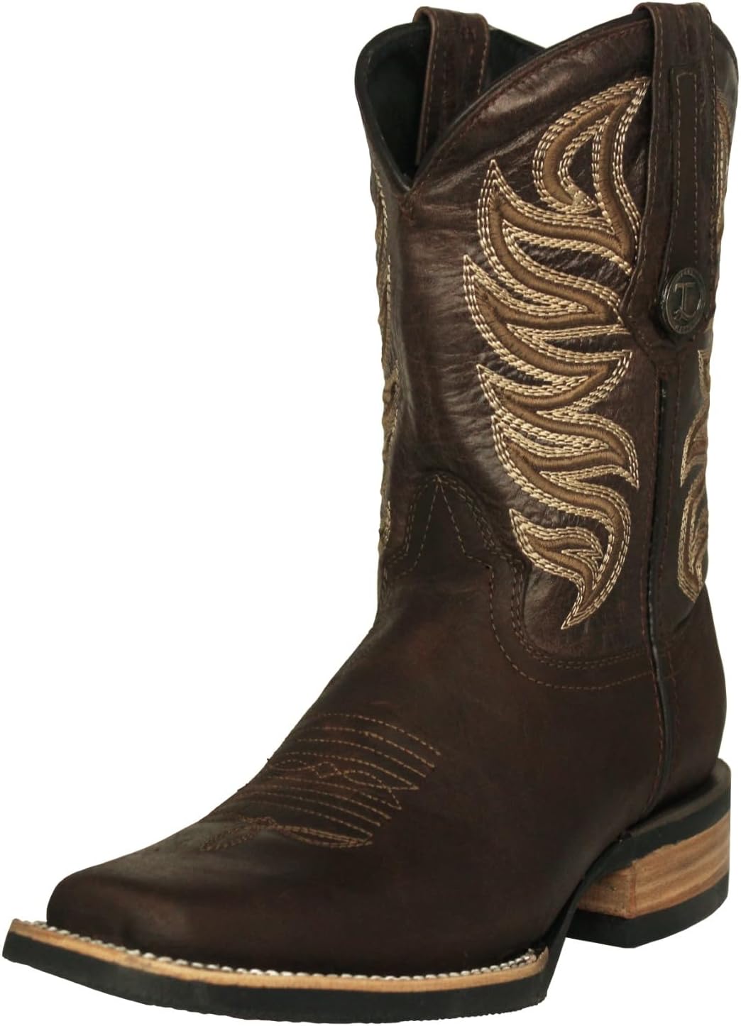 

Мужские коричневые ковбойские сапоги Texas Legacy в западном стиле из кожи с резиновой подошвой и квадратным носком