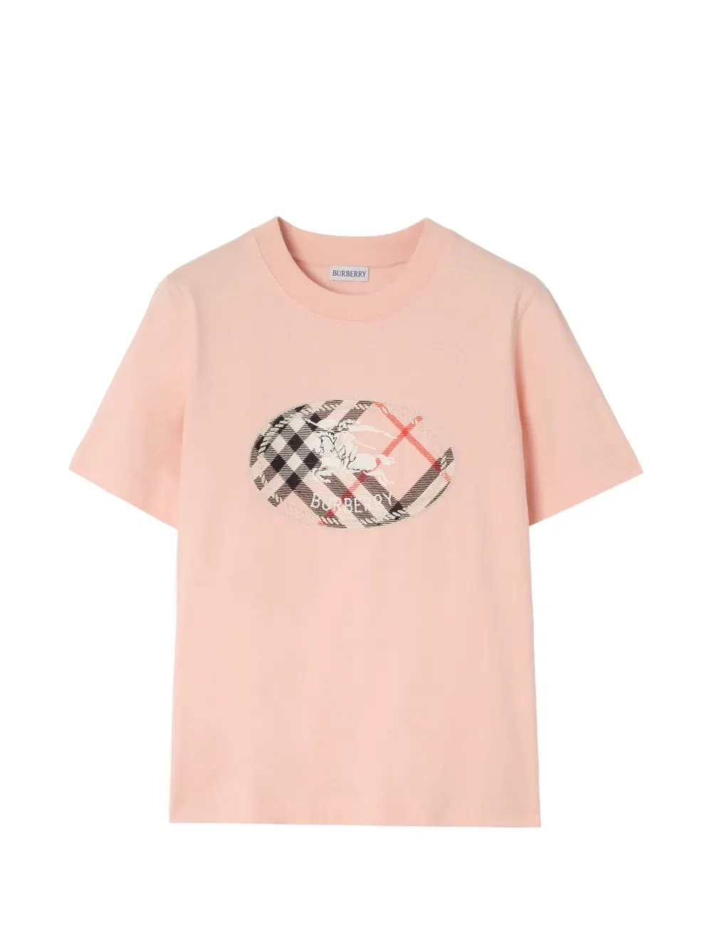 Футболка с клетчатым рисунком Burberry, женская, розовый