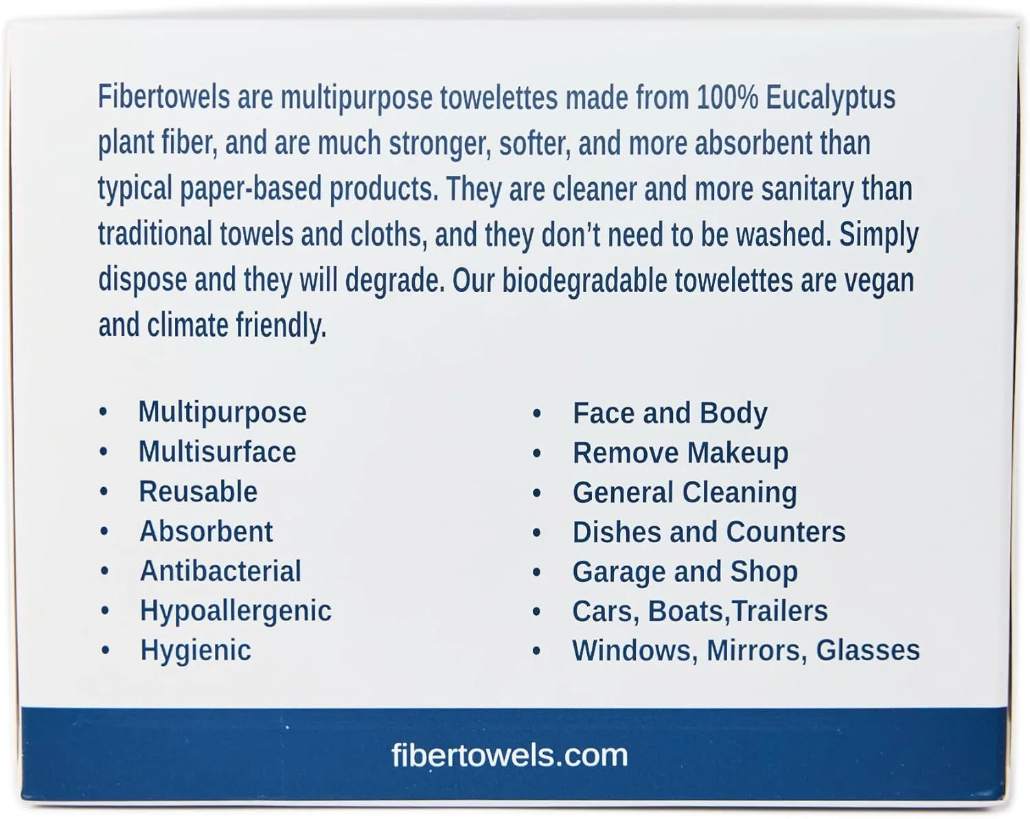 Салфетки для снятия макияжа Fibertowels 50 шт белый — фото 3