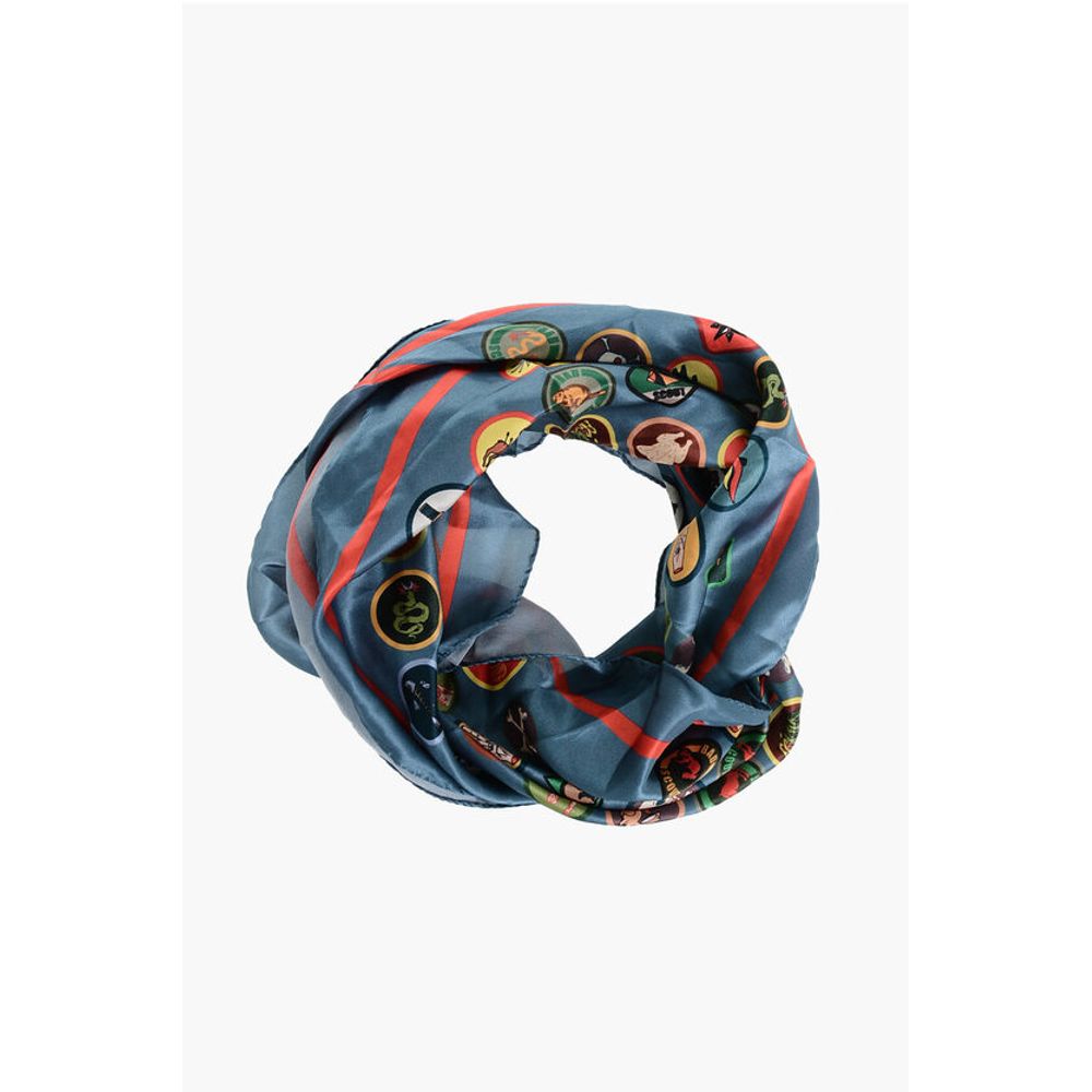 

Шелковый платок с узором «Patches» Dsquared2, Blue