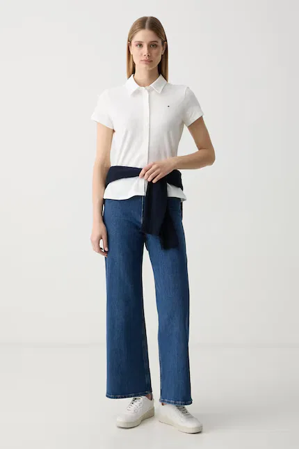 Рубашка женская классическая slim fit Tommy Hilfiger, белый — фото 2