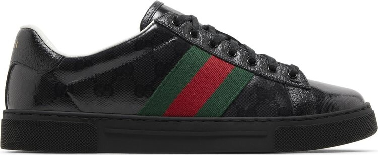 

Кроссовки Gucci Ace 'GG Crystal Canvas - Black', черный, Серый, Кроссовки Gucci Ace 'GG Crystal Canvas - Black', черный
