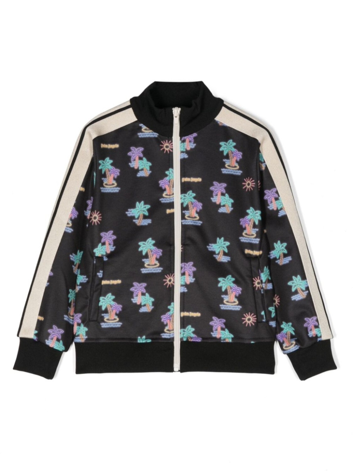 

Palm Angels Kids спортивная куртка Neon Palms, черный