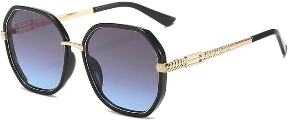 

Женские солнцезащитные очки в крупной металлической оправе для активного отдыха, путешествий и вечеринок, квадратной формы, мужские очки для вождения с защитой от УФ-излучения UV400 LXLHWN, Gray Blue