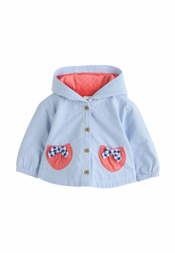 Легкая куртка с капюшоном стандартного кроя Next, Blue Striped Strawberry Pocket