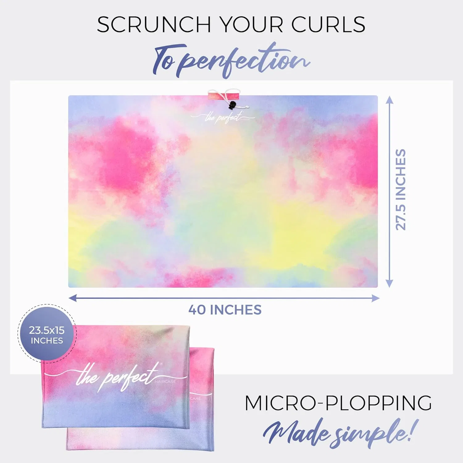 Набор полотенец из микрофибры THE Perfect HAIRCARE для сушки кудрявых волос The Perfect Haircare, Watercolour / Tie Dye — фото 3