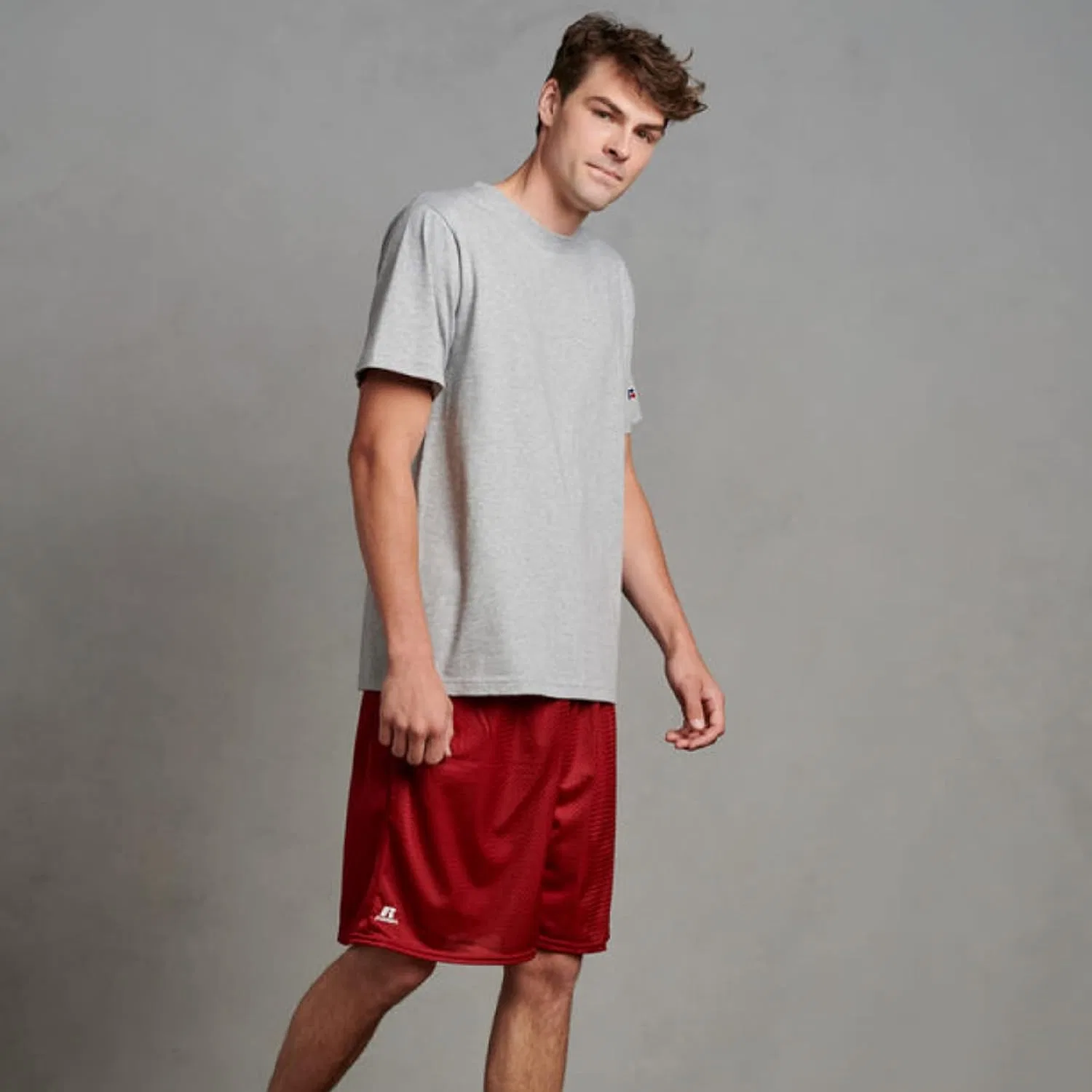 Детские сетчатые шорты Russell Athletic для мальчиков 8-20 лет, Cardinal — фото 2