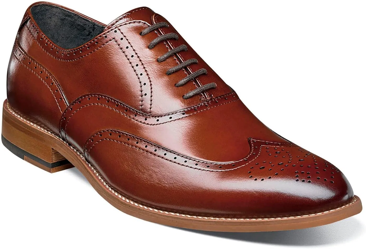 Мужские оксфорды Stacy Adams Dunbar Wingtip, Cognac — фото 2