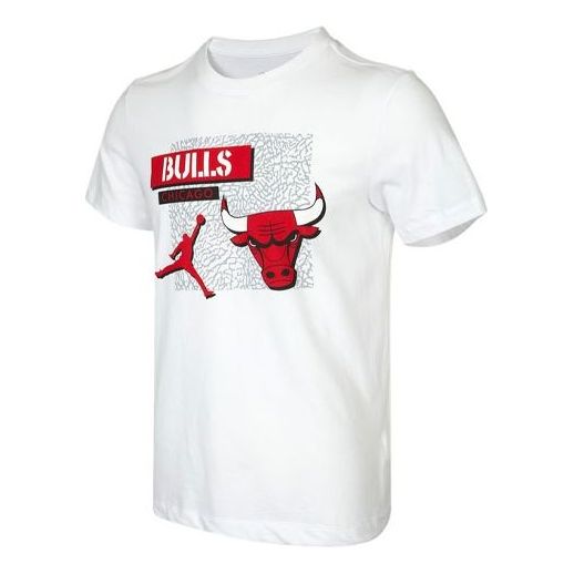 

Футболка men's chicago bulls basketball sports printing round neck short sleeve white t-shirt Air Jordan, белый