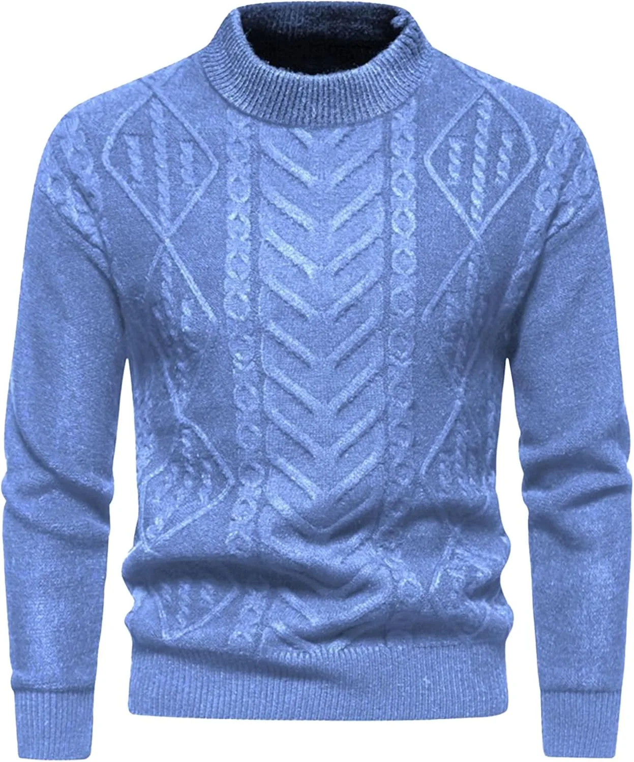 

Мужской свитер с воротником-гольф фактурной вязки Vintage Solid Color Jacquard DGHM-JLMY