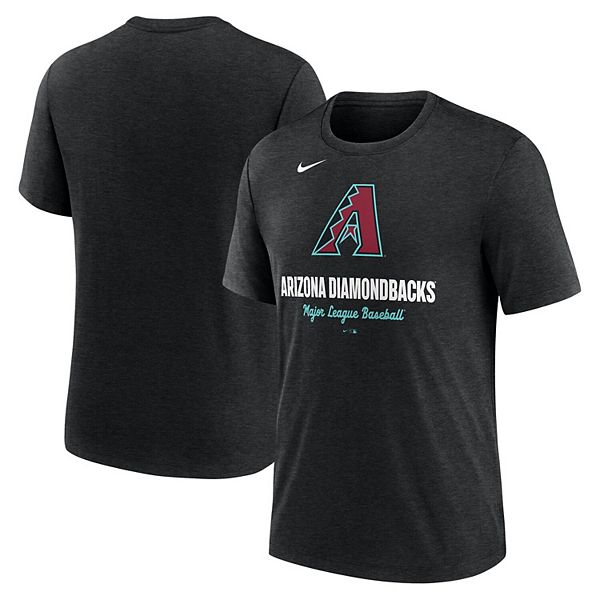 

Мужская футболка heather black с логотипом arizona diamondbacks tri-blend Nike