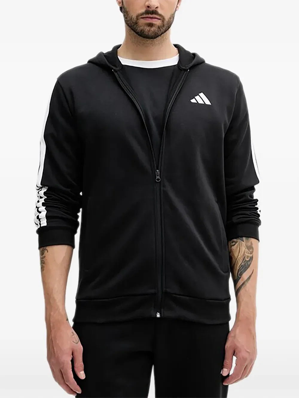 Спортивный костюм с логотипом и застежкой-молнией Adidas, черный