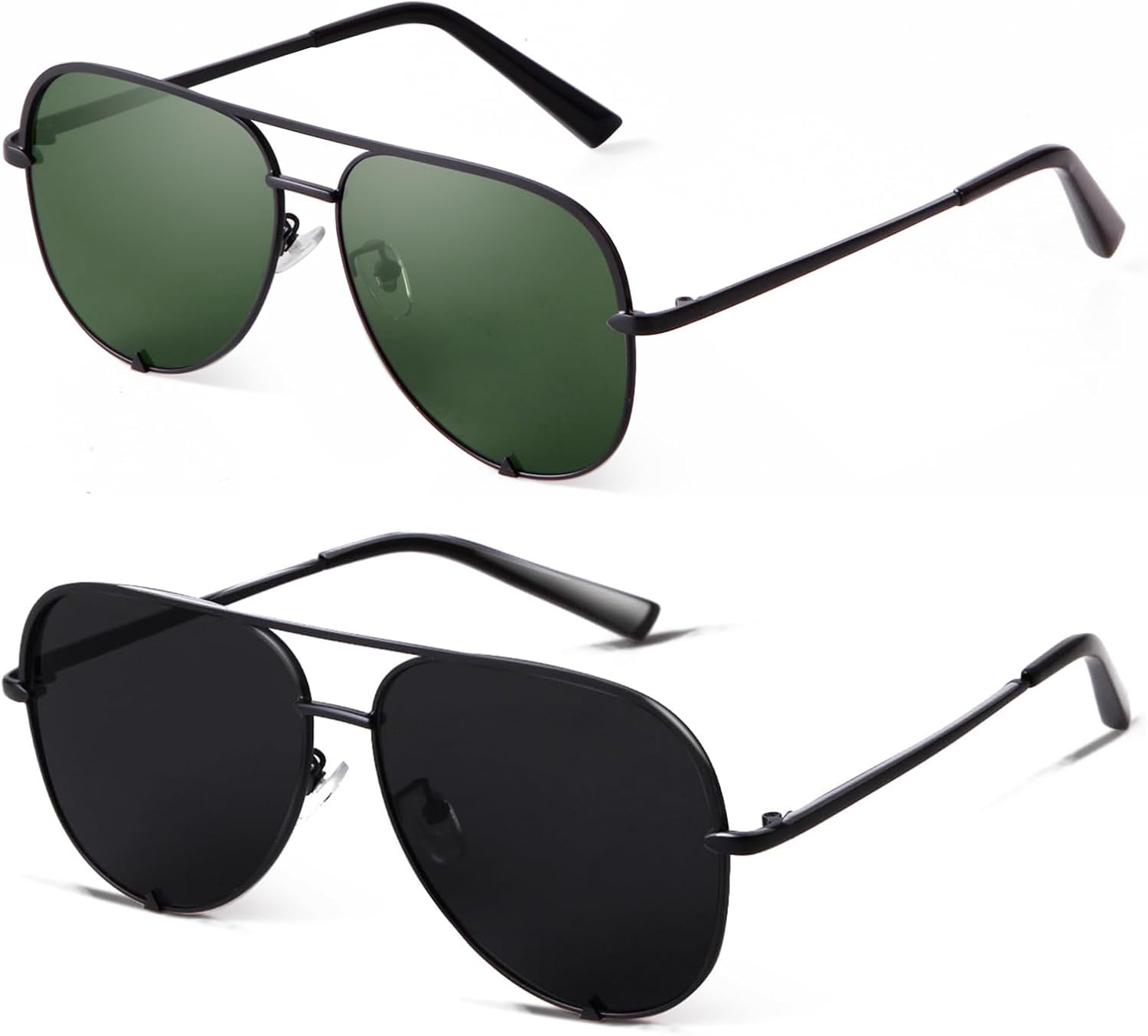 

Солнцезащитные очки-авиаторы SORVINO большого размера для женщин и мужчин, модные, в стиле ретро, ​​объемные, черные, с эффектом потертости, классическая защита от УФ-излучения, Black/Black+black/G15