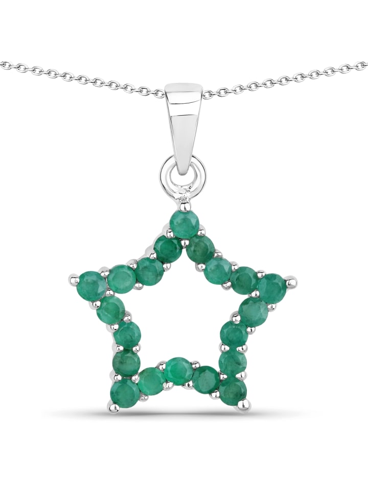 

Rafaela Donata Колье в виде звезды из стерлингового серебра с изумрудом в серебряной оправе