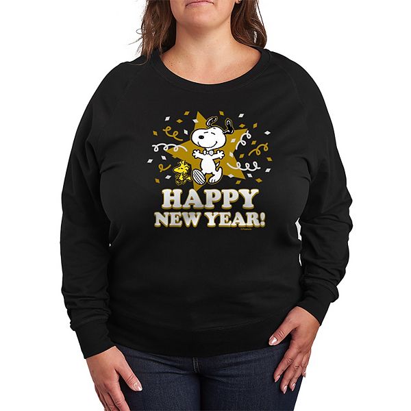 

Футболка с длинным рукавом French Terry Peanuts Snoopy Happy New Year Plus Size Licensed Character