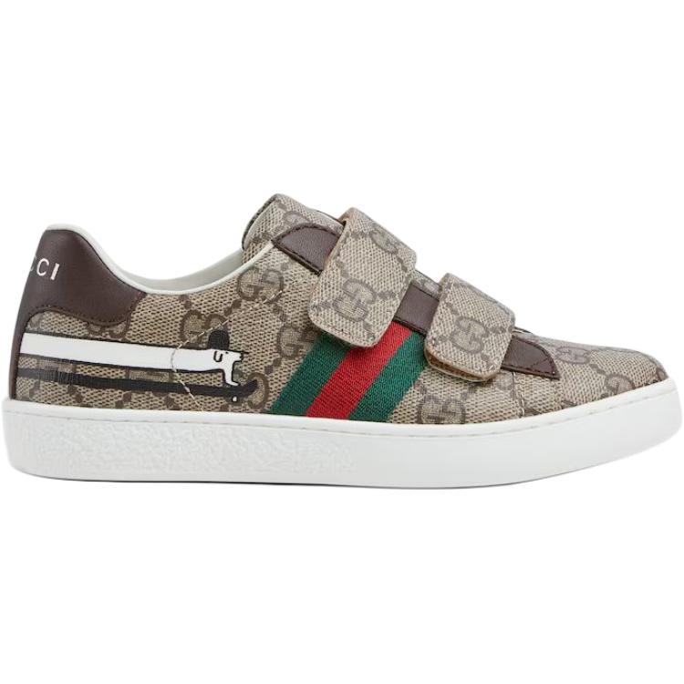 Кроссовки детские ACE Gucci низкие для скейтбординга, коричневые — фото 3