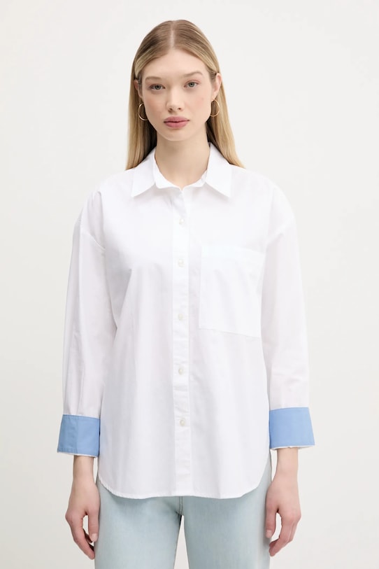 

Хлопковая рубашка Abercrombie & Fitch, белый