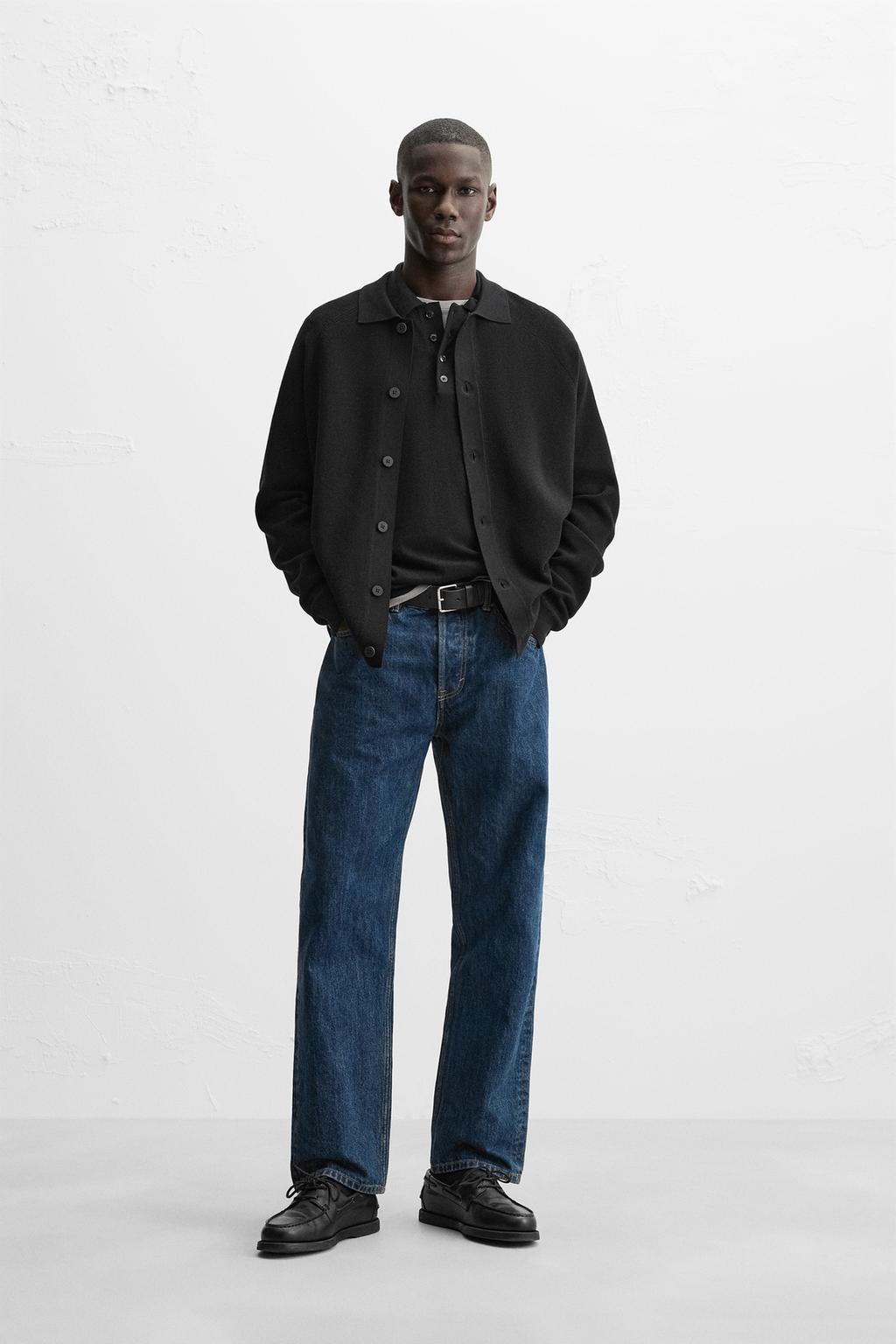 

Текстурированный кардиган из вискозы ZARA, черный