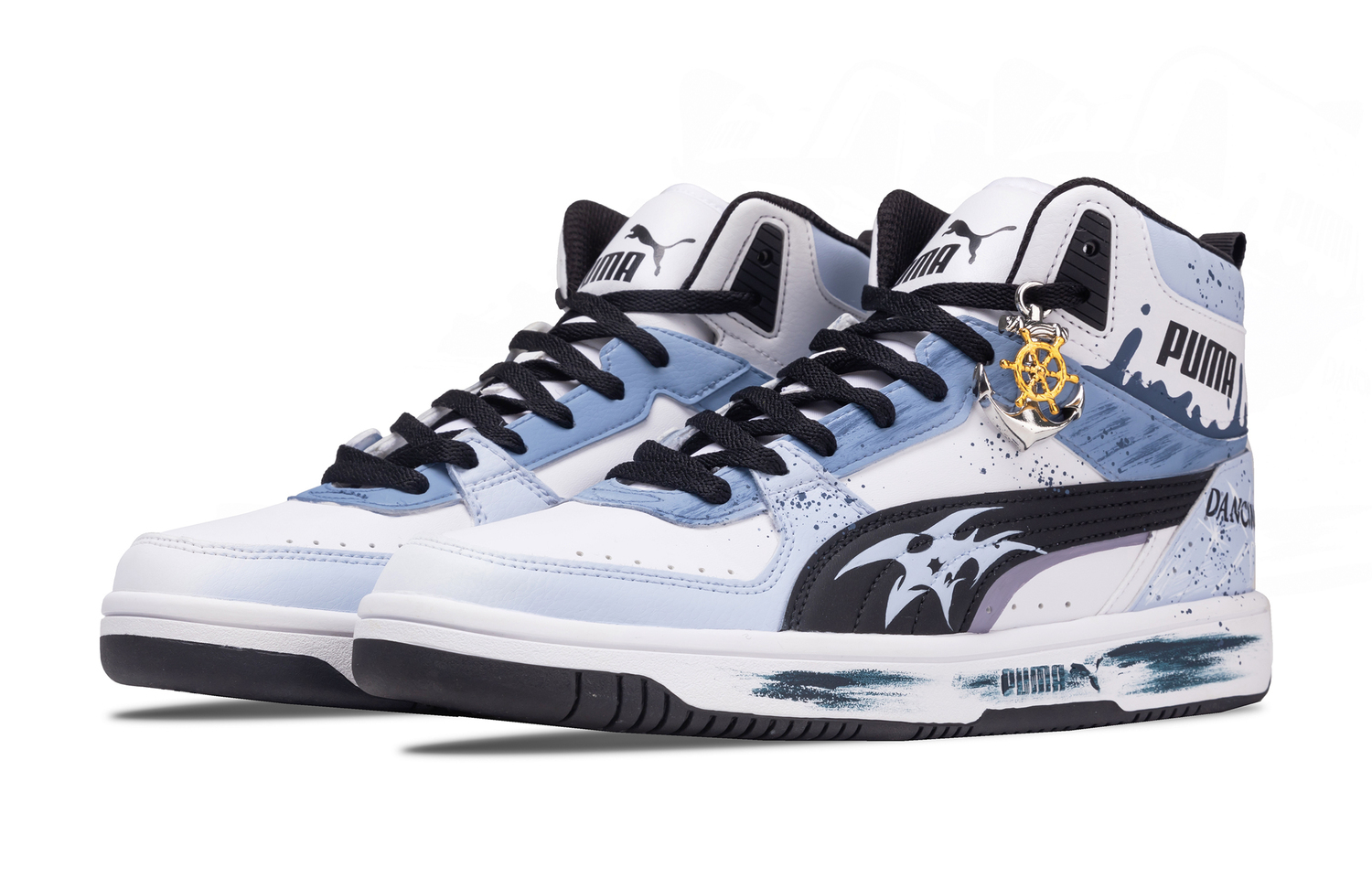 Кроссовки баскетбольные Rebound Joy Unisex High top Blue/White PUMA, синий белый — фото 4