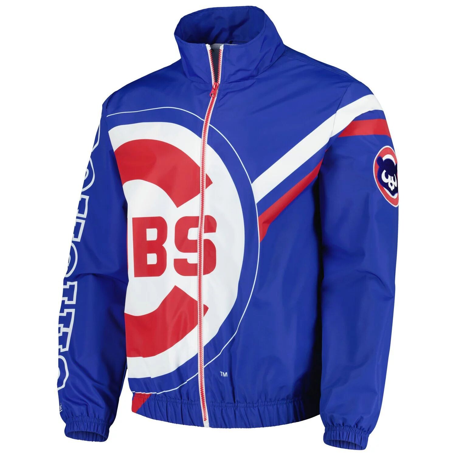 Мужская утепленная куртка на молнии во всю длину Mitchell & Ness Royal Chicago Cubs с взорванным логотипом — фото 2