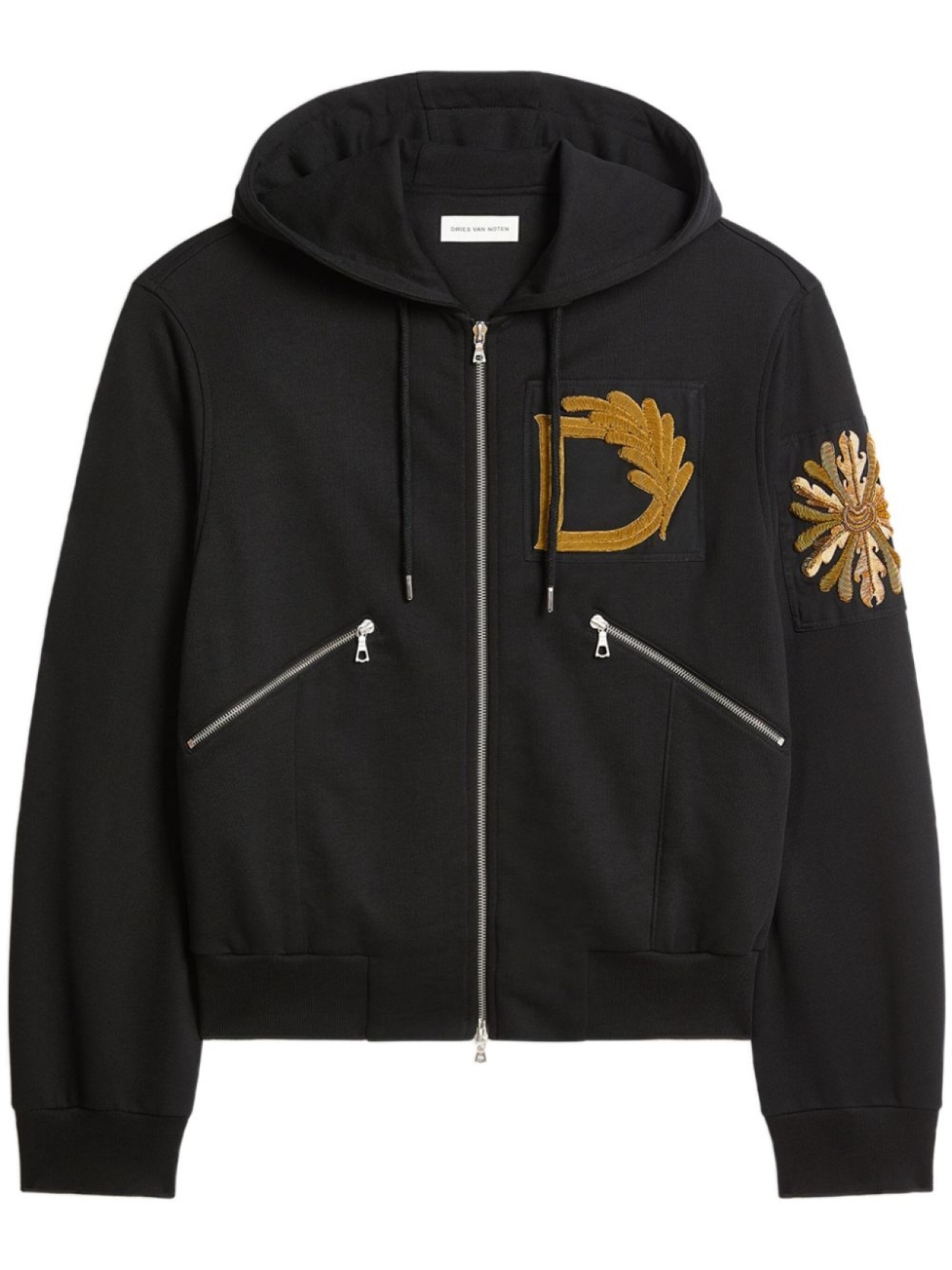 

DRIES VAN NOTEN худи оверсайз с вышитым логотипом, черный