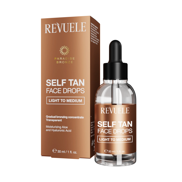 

Автозагар gotas de autobronceador facial self tan Revuele, цвет light/medium