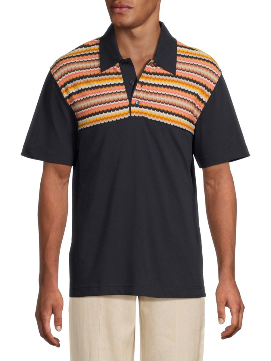 

Рубашка-поло из хлопка с шевронным узором M Missoni, разноцветный