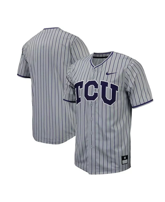 

Мужская бейсбольная реплика джерси TCU Horned Frogs в полоску Nike, серый