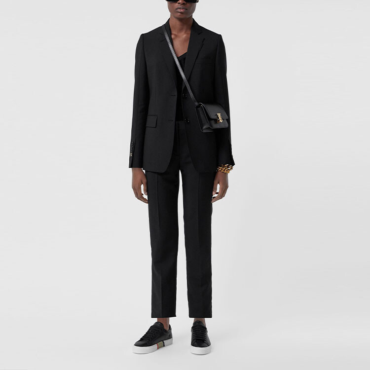 Деловой костюм Burberry женский, шерсть мохер, черный — фото 4