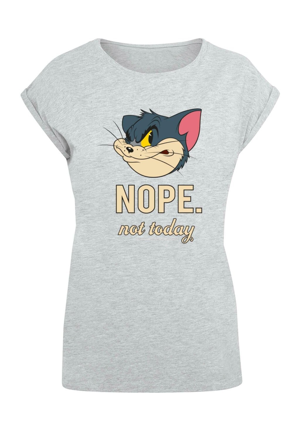 

Футболка с принтом TOM AND JERRY NOPE NOT TODAY ABSOLUTE CULT, светло-серый