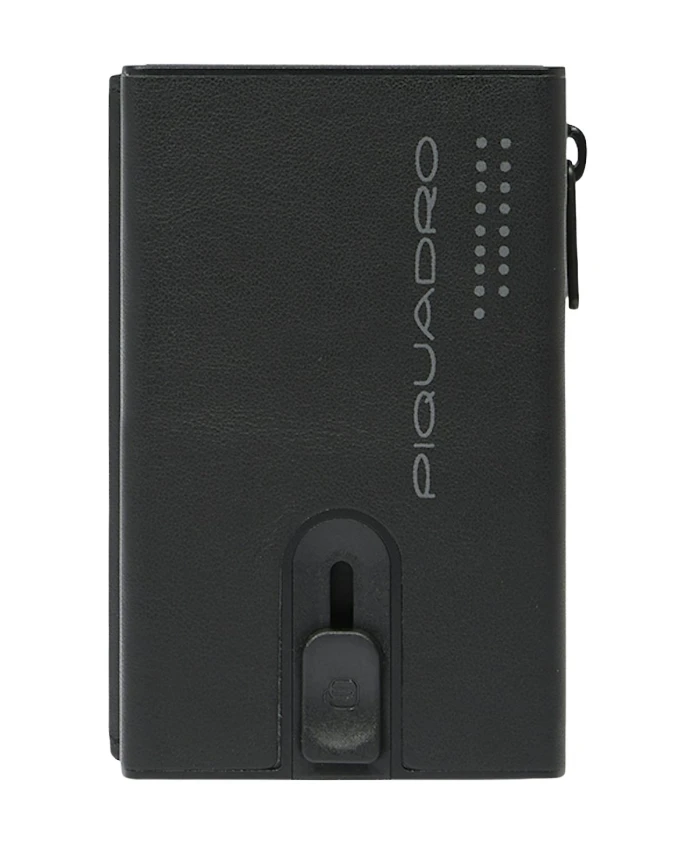 

Компактный кошелек с выдвижной системой открывания и отделением для монет. Piquadro, черный