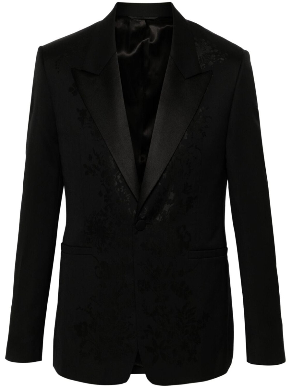 

Givenchy однобортный пиджак с цветочным узором, черный