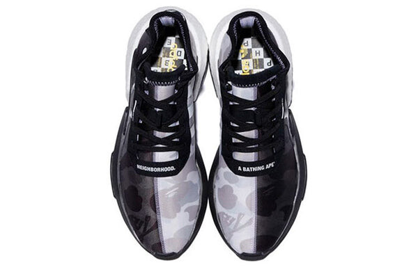 Кроссовки xa bathing ape x neighborhood pod s3.1 Adidas, черный — фото 3