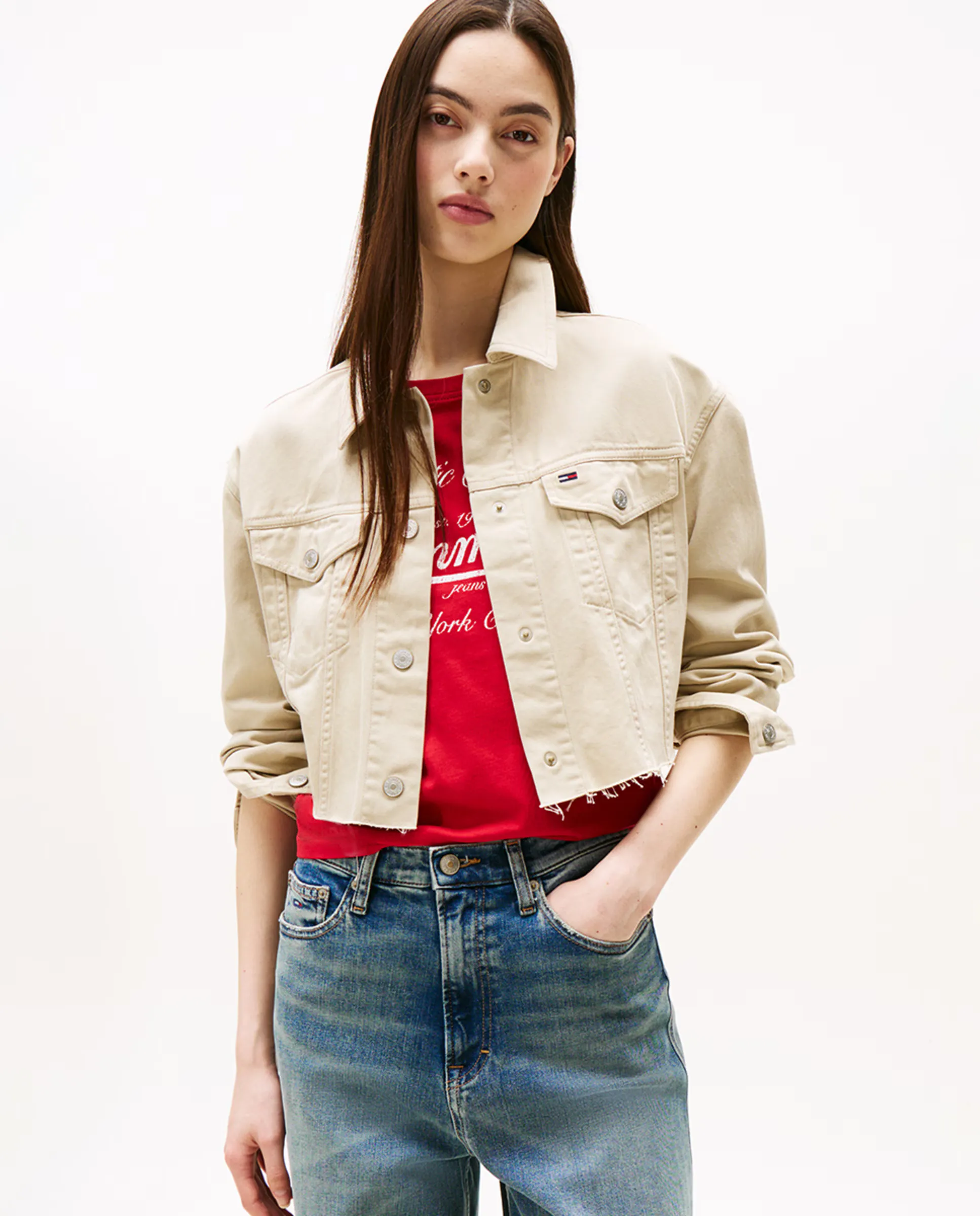 

Женская ковбойская куртка с принтом на спине Tommy Jeans, коричневый